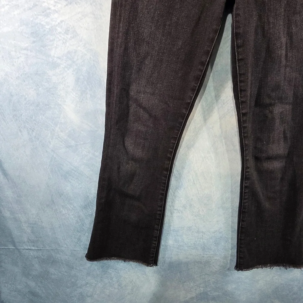 MOTHER Hustler Ankle Fray High Rise Flare‎ Jeans Faded Black Size 25